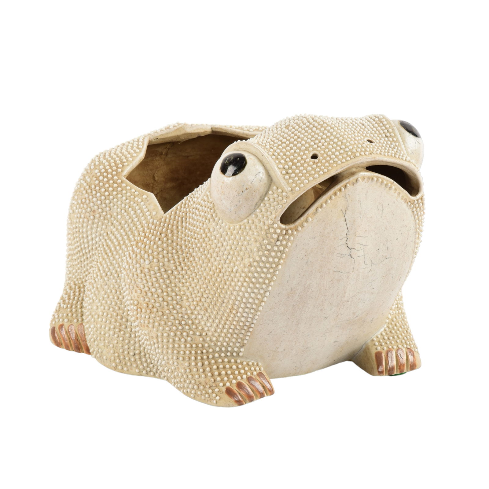 Chinese Export Hobnail Pottery Frog Planter (1 of 8)