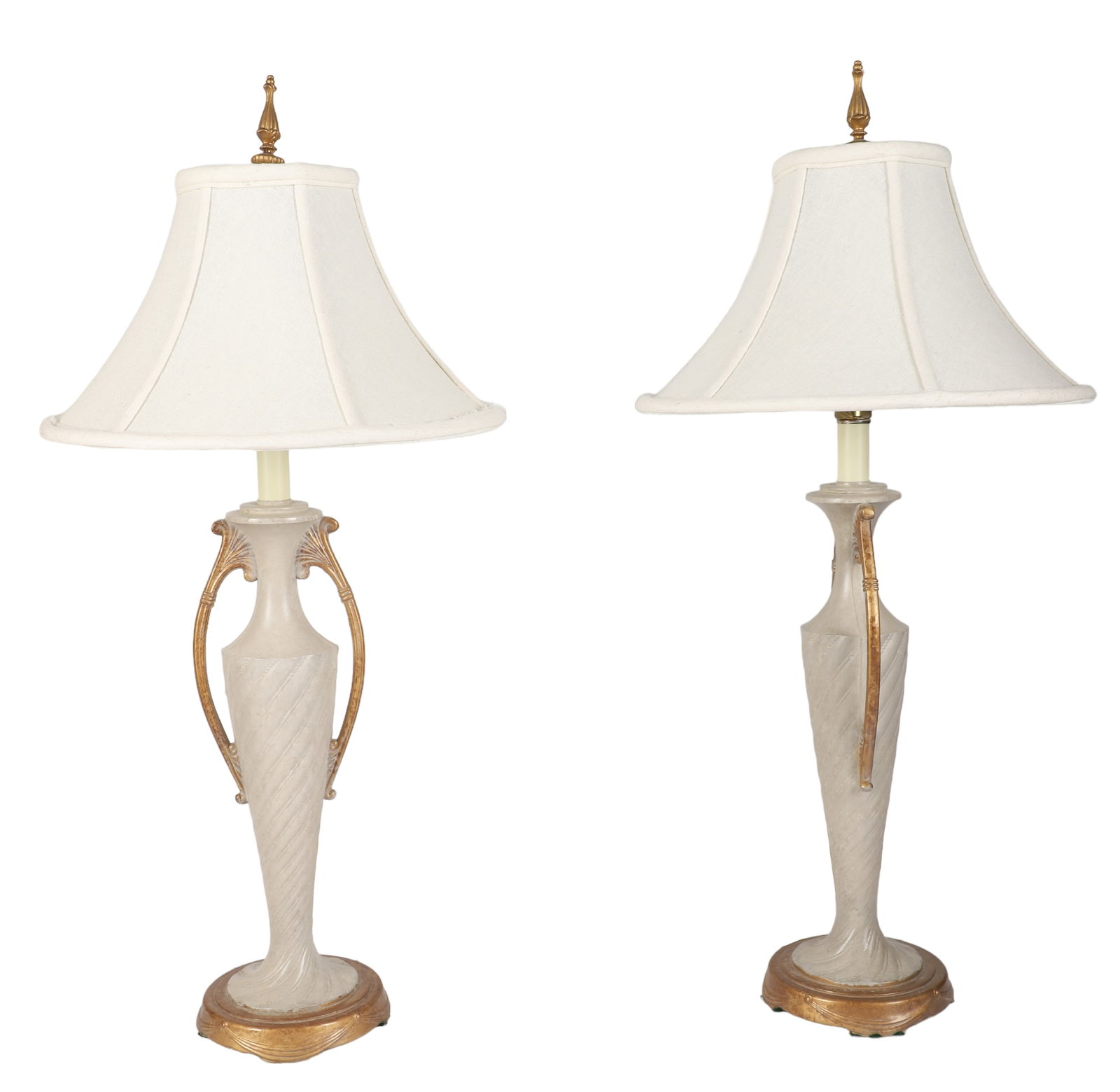 Pair of Berman Painted Metal Urn Form Table Lamps (1 of 1)