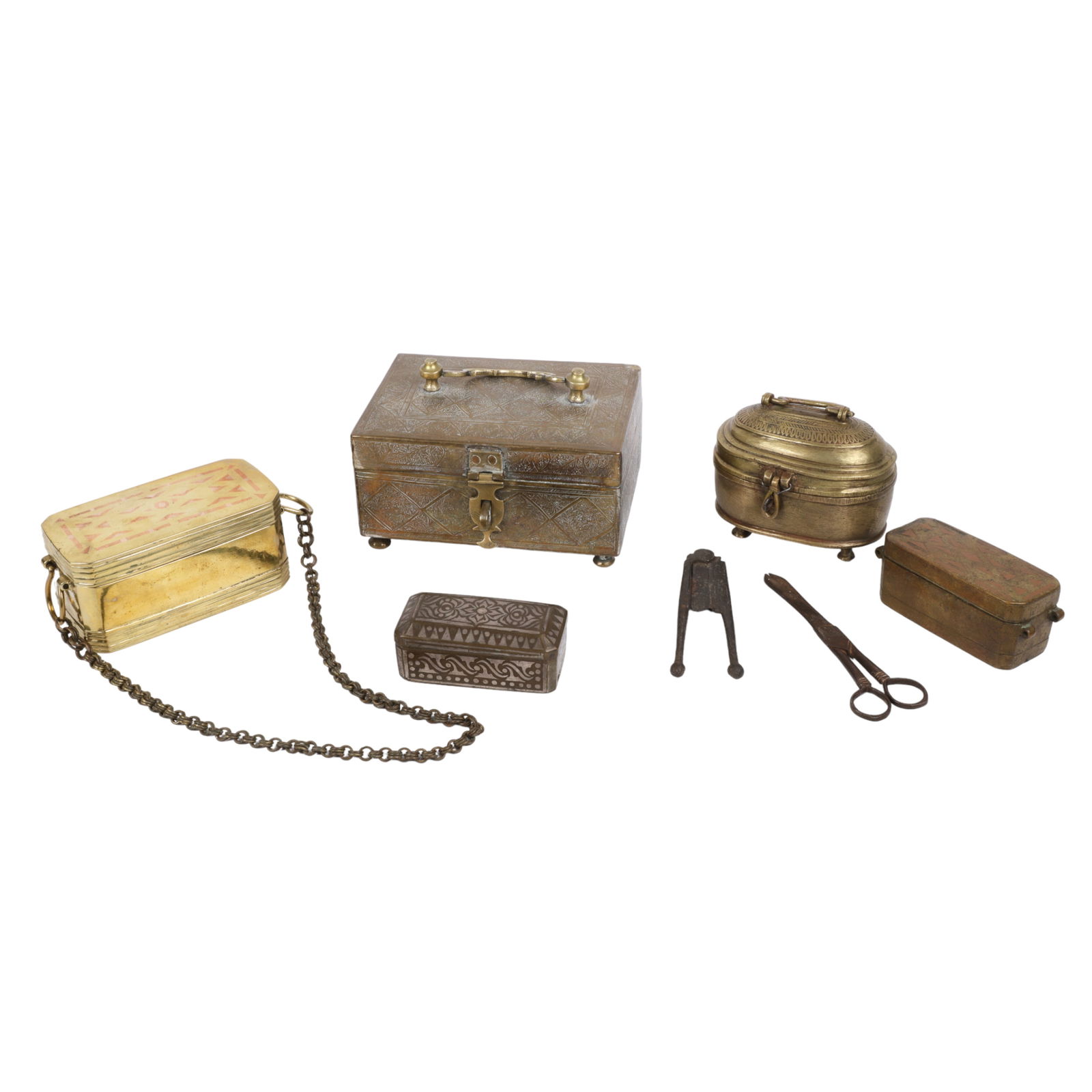 (5) Brass Covered Boxes (1 of 8)