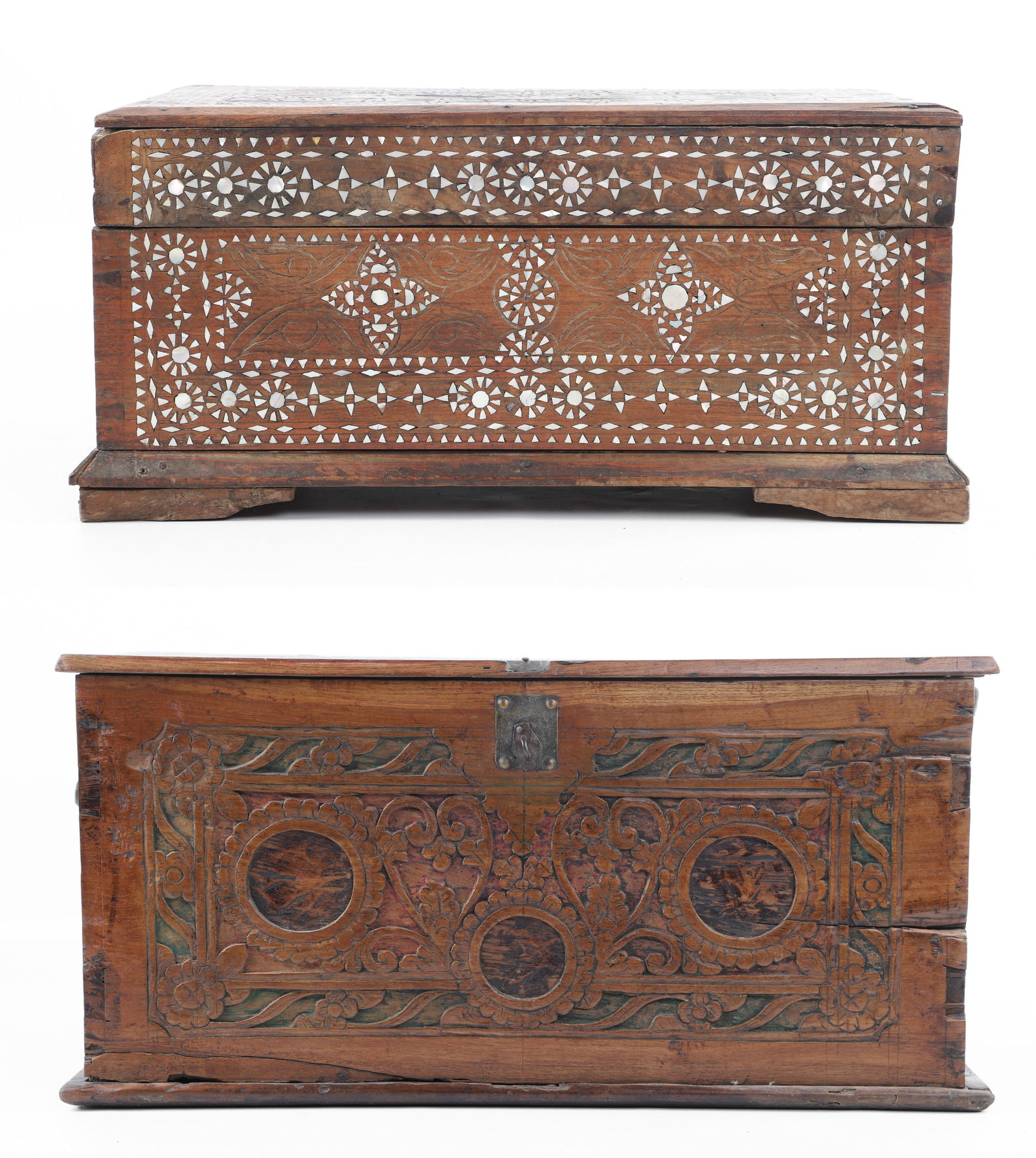 Carved and Inlaid Trunk and Covered Box (1 of 10)