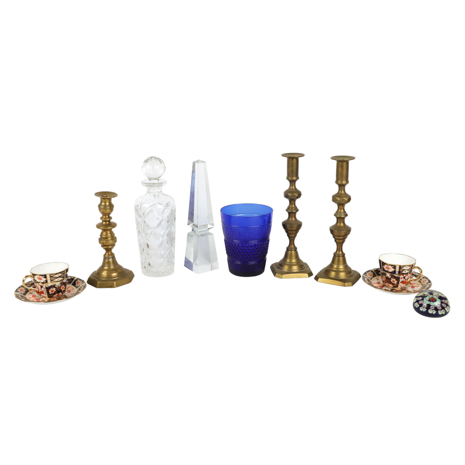 Royal Crown Derby, Crystal and Brass Candlesticks (1 of 4)