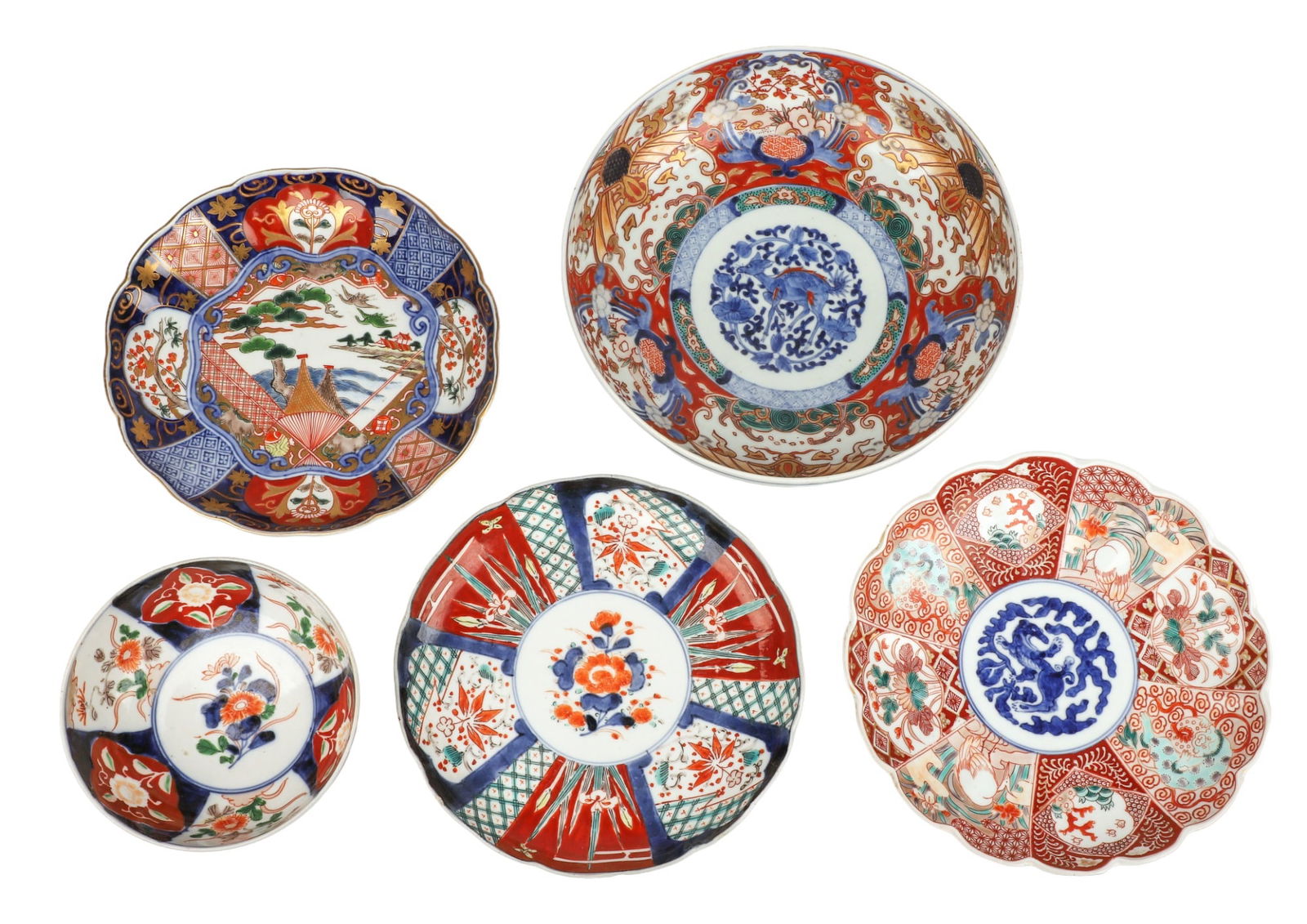 (5) Pcs Japanese Imari Porcelain (1 of 11)