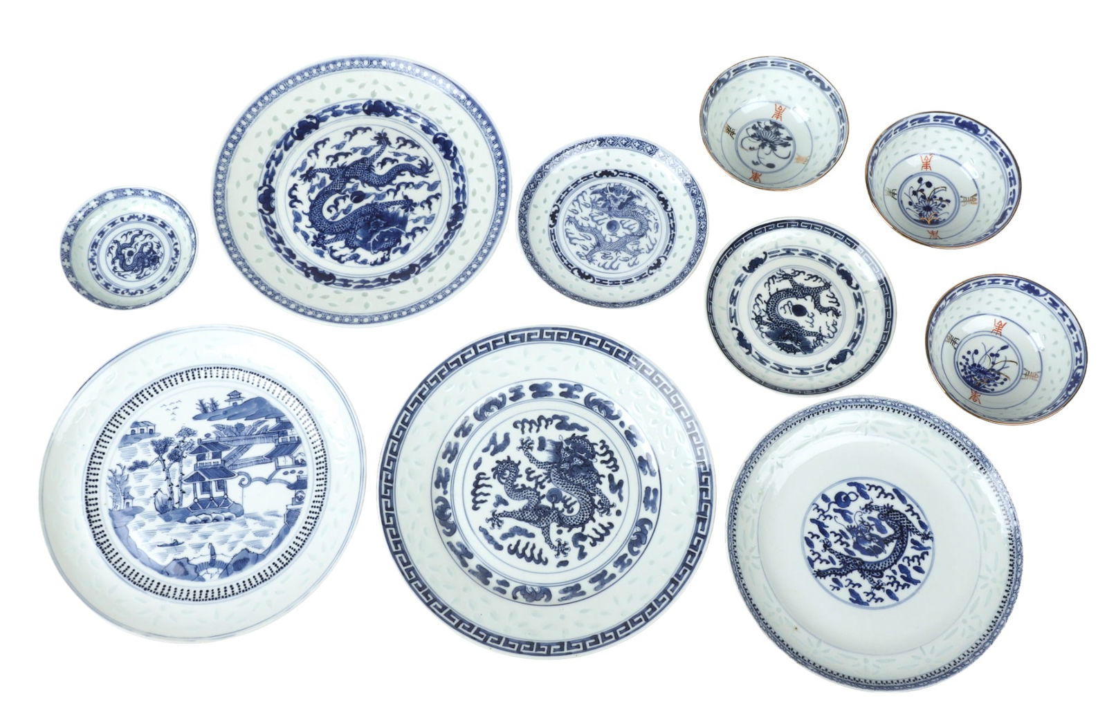 (22) Pcs Chinese Rice Porcelain (1 of 5)