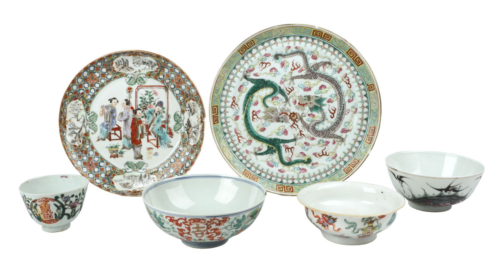 (6) Pcs Chinese Porcelain (1 of 10)