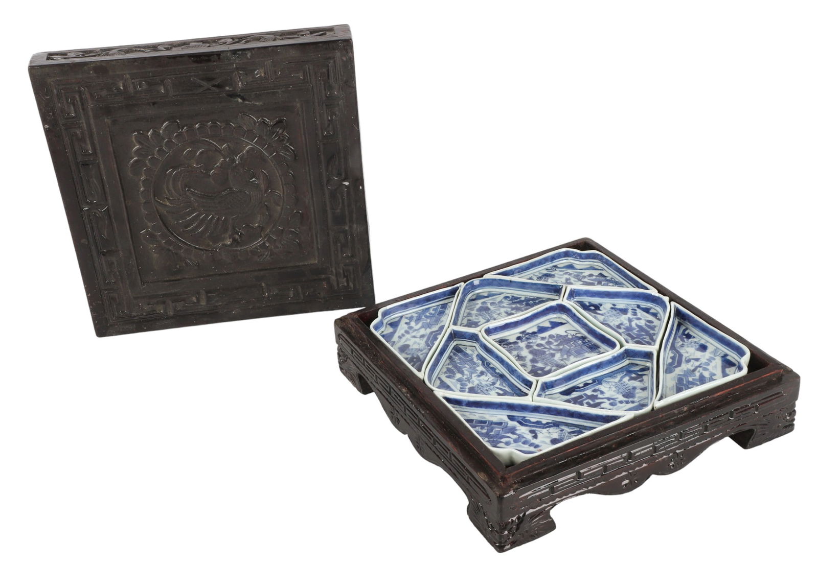 Chinese Canton Sweet Meat Set in Wood Box (1 of 8)