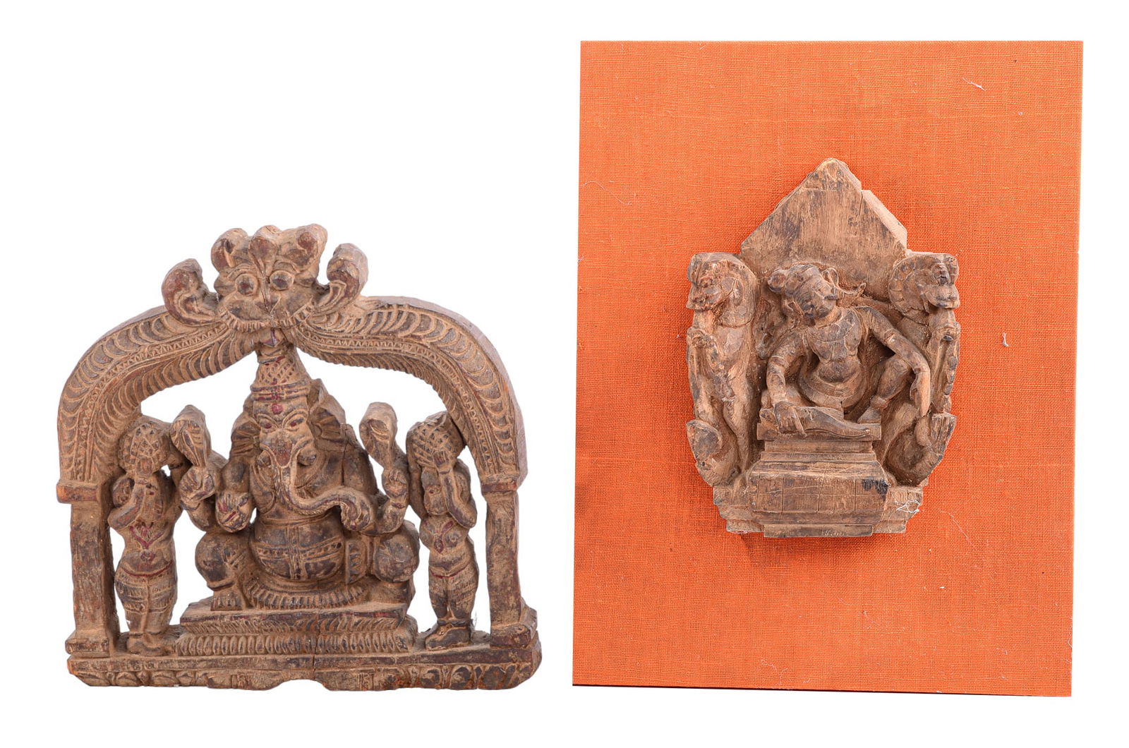 (2) Indian Carved Wood Plaques (1 of 1)