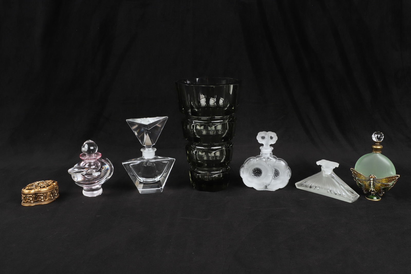 (7) Crystal Scent Bottles, Trinket Box and Vase (1 of 5)