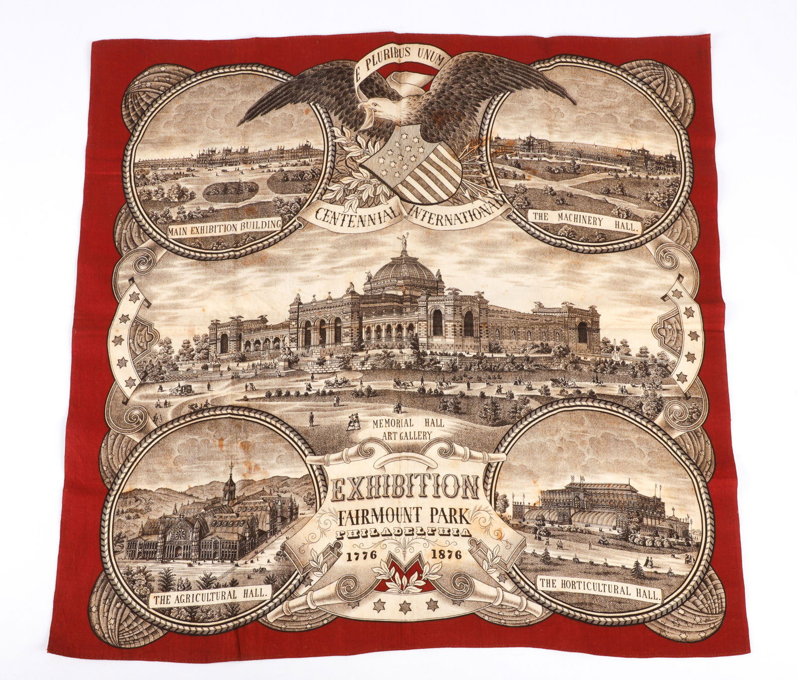 1876 Centennial Exhibition Scarf Fairmount Park (1 of 3)