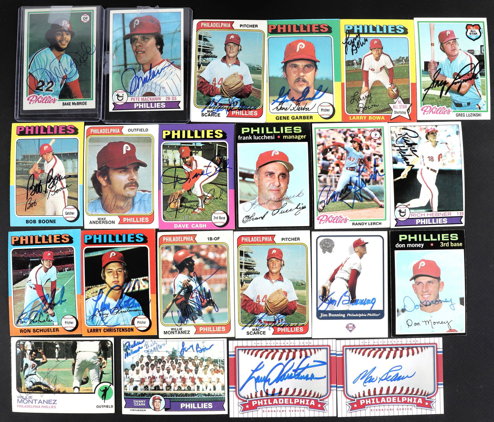 In Person Signed Phillies cards 70's (1 of 2)