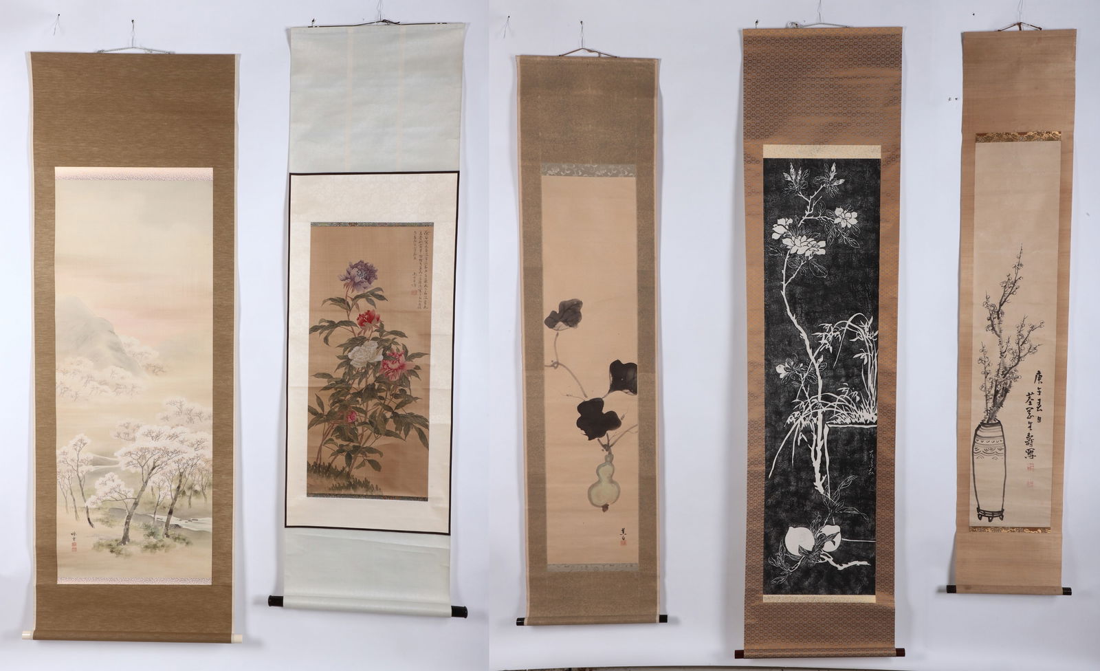 (5) Chinese Scrolls, Flowers (1 of 20)