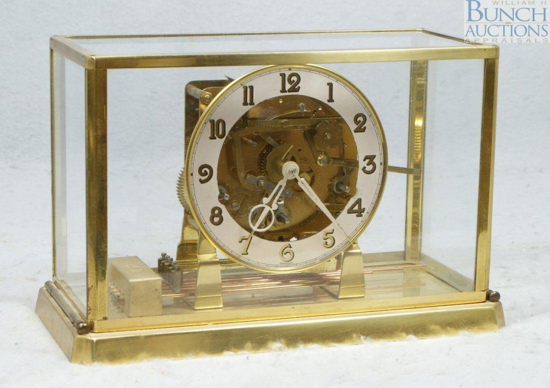 Cuckoo Clock Mfg Co Style King brass and crystal: Cuckoo Clock Mfg Co Style King brass and crystal skeleton clock, 3 train movement striking Westminster Chimes on 4 out of 5 wire rods, the hour striking on 3 rods, silent/strike lever, runs when wound