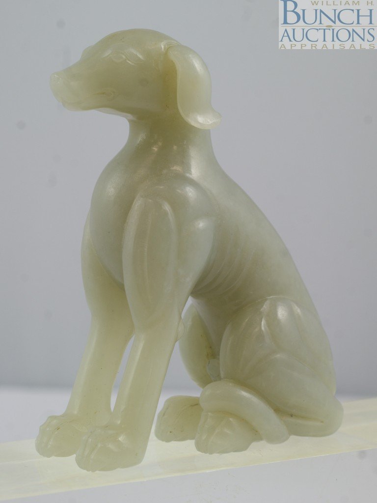 Chinese carved jade standing dog approximately 4: Chinese carved jade standing dog approximately 4" tall