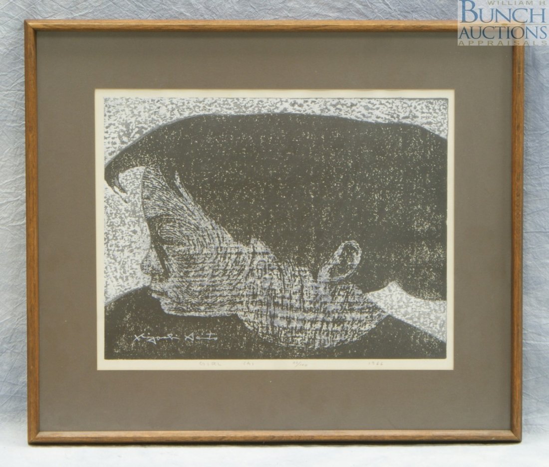 Kiyoshi Saito, Japanese, 1907-1997, 11 3/4" x 15: Kiyoshi Saito, Japanese, 1907-1997, 11 3/4" x 15 3/4", limited edition woodcut, "Girl", 22/100, 1966