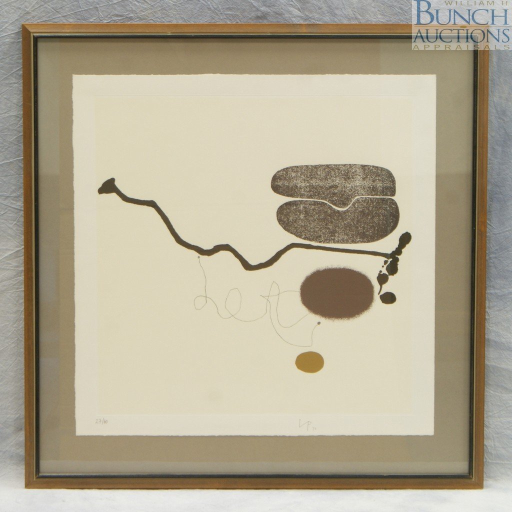 Victor Pasmore, British, 1908-1998, limited editi: Victor Pasmore, British, 1908-1998, limited edition lithograph, "Untitled", 27/60, 16 1/4" x 16 1/4"