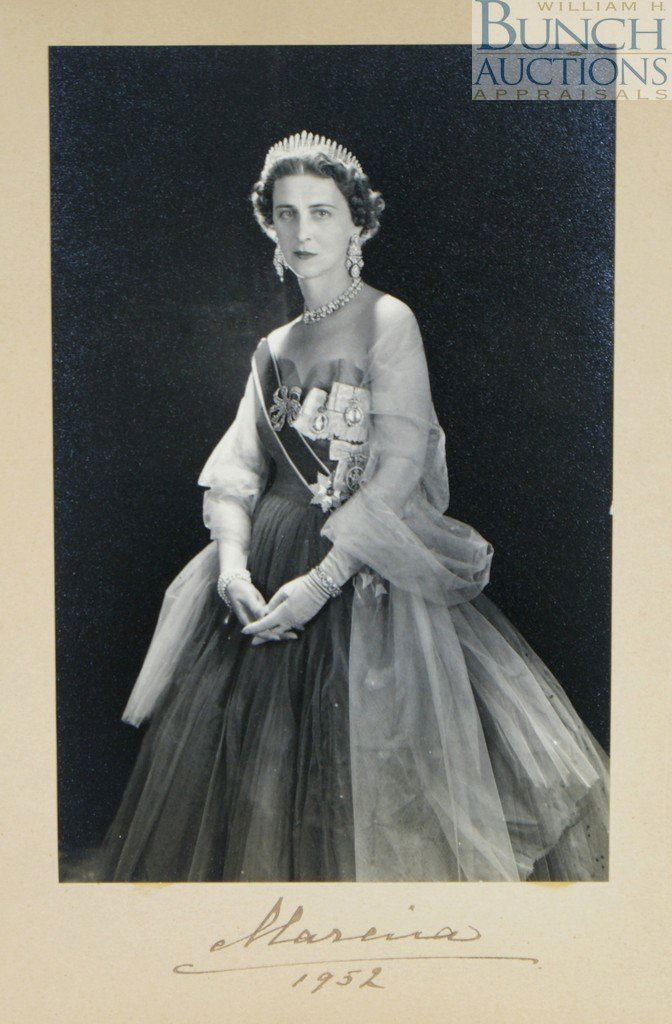Signed Cecil Beaton Presentation Photograph of HR: Signed Cecil Beaton Presentation Photograph of HRH Princess Marina, Duchess of Kent, Signed and Dated in ink 1952 reverse with Beaton stamp inked B451/25