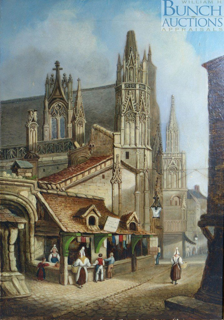 Henry Thomas Schafer, British, 1854-1915, o/c, B: Henry Thomas Schafer, British, 1854-1915, o/c, Bureau au débit du Tabac, (Bureau of Tobacco Flow), 24" x 17", London supply stencils verso, signed lower right