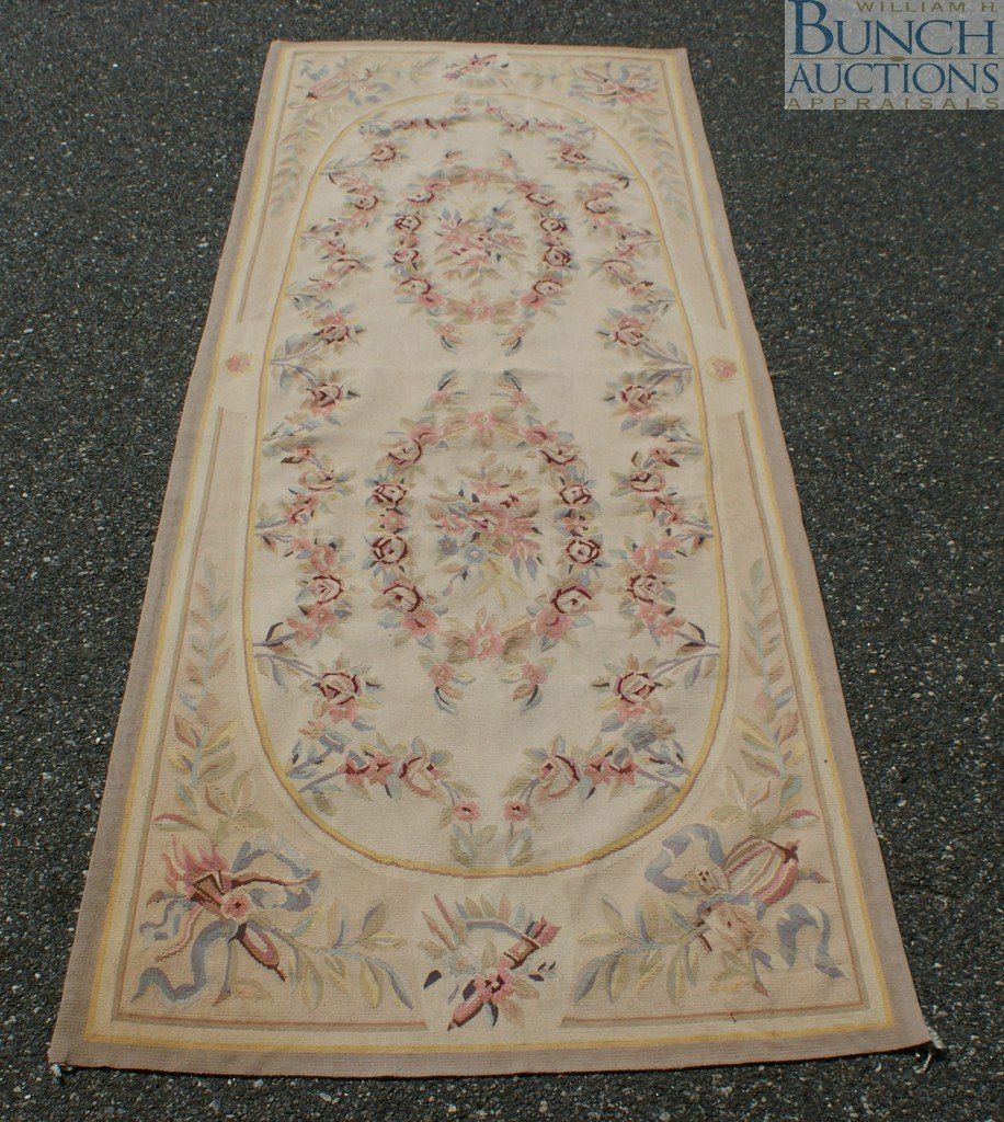 Contemporary Aubusson, approx 3' x 8': Contemporary Aubusson, approx 3' x 8'