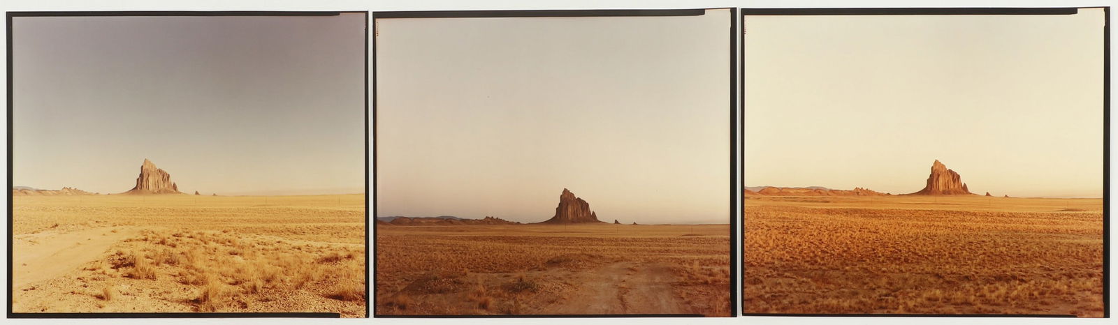Richard Misrach "Shiprock Triptych" Photographs: Richard Misrach (American, b 1949) "Shiprock Triptych" photographs depicting (3) New Mexico desert scenes, chromogenic prints, each signed "Misrach 1987", edition 28/125, each 8" x 10", excellent cond