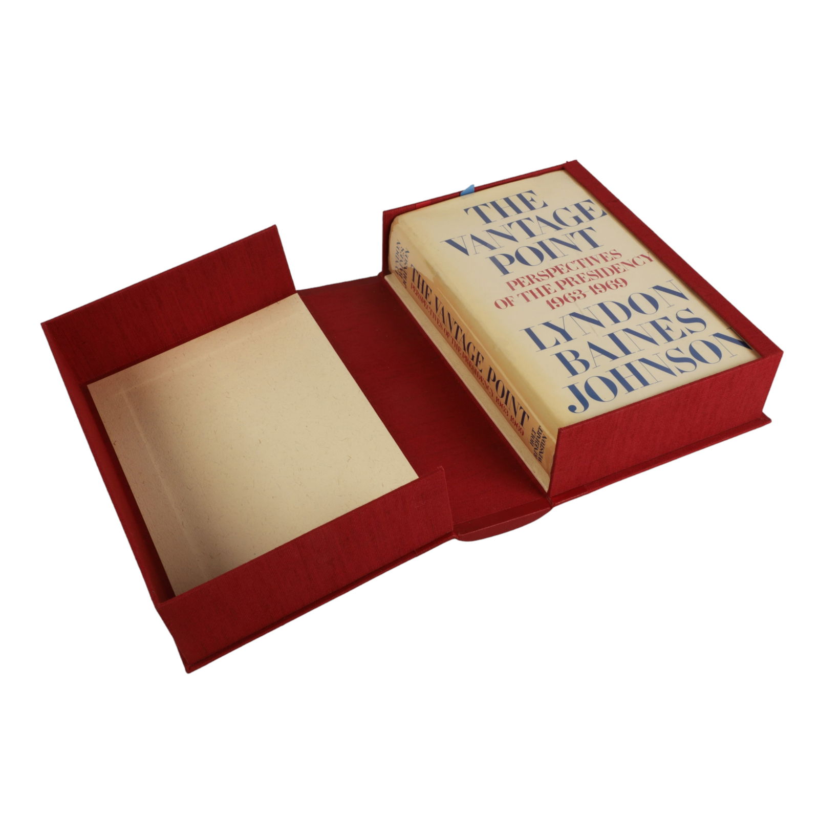 Lyndon Johnson's book, signed for Geo. Romney: A copy of The Vantage Point: Perspectives of the Presidency, 1963-1969, signed by Johnson with a warm presentation inscription to the Republican George Romney, Nixon's HUD Secretary and father of Mitt