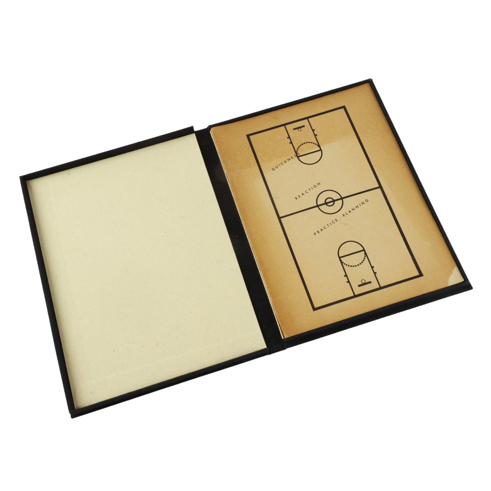Bobby Knight 1st Edition Quickness Reaction 1970: Rare first edition of one of Bobby Knight's privately printed booklets of Basketball Techniques: Quickness Reaction Practice Planning (1970) Housed in a custom Clam Shell storage the interior generall