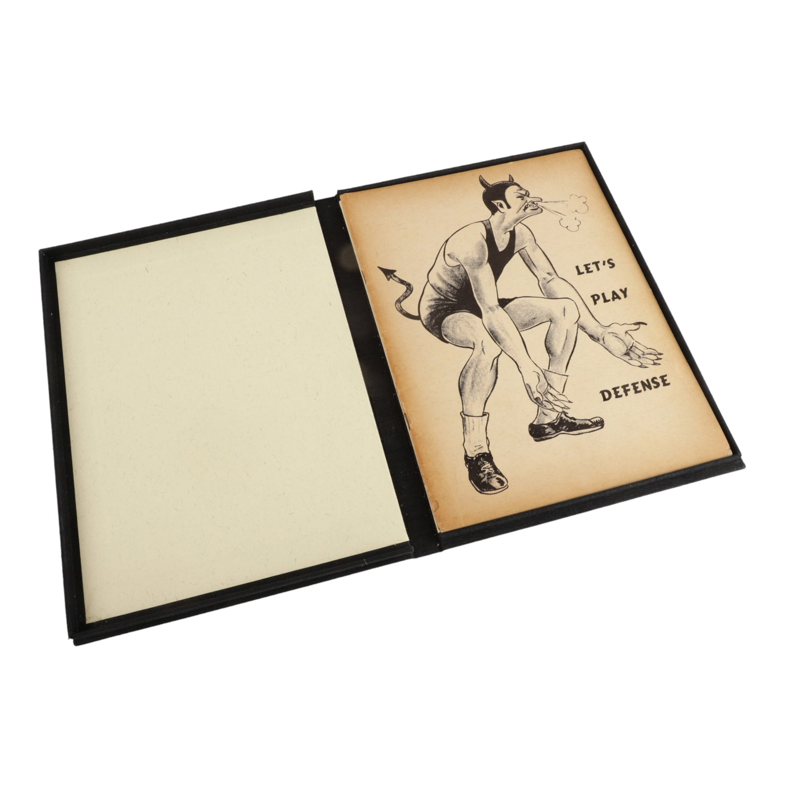Bobby Knight 1st Edition Let's Play Defense - Rare: Rare first edition of Bobby Knight's First Privately Printed Booklets of Basketball Techniques: Let's Play Defense (1968) Slim Quarto staple bound as issued original pictorial wrappers Interior genera