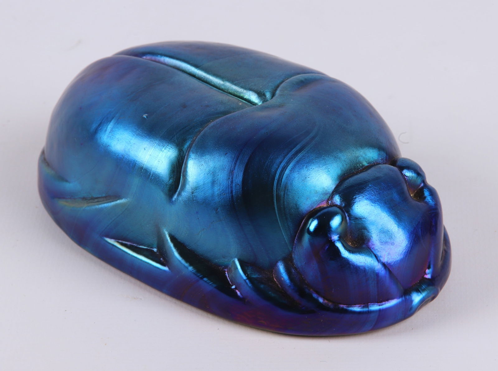 Iridescent Art Glass Scarab Paperweight (1 of 6)