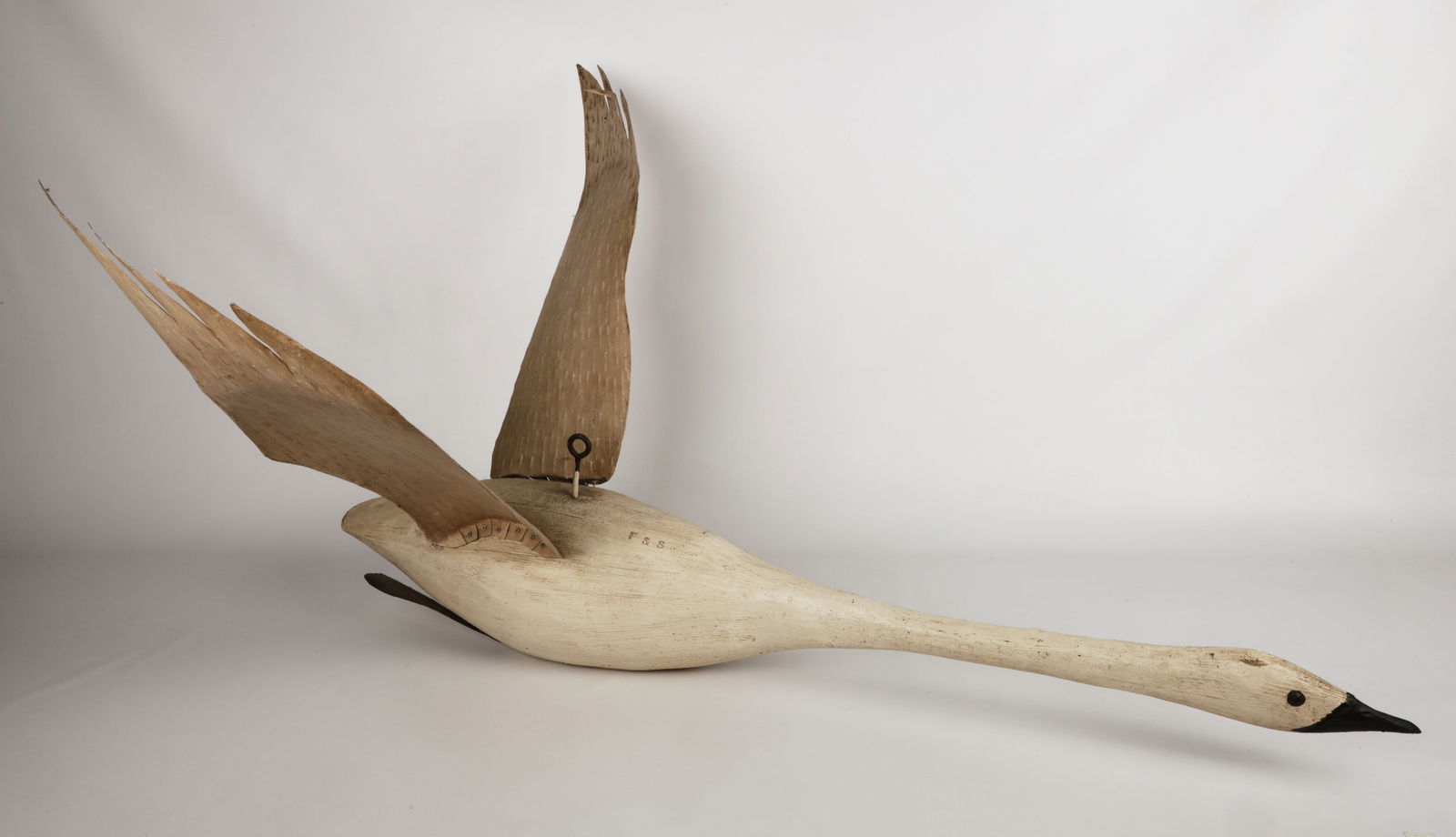 F&S Folk Art Carved & Painted Flying Goose (1 of 6)