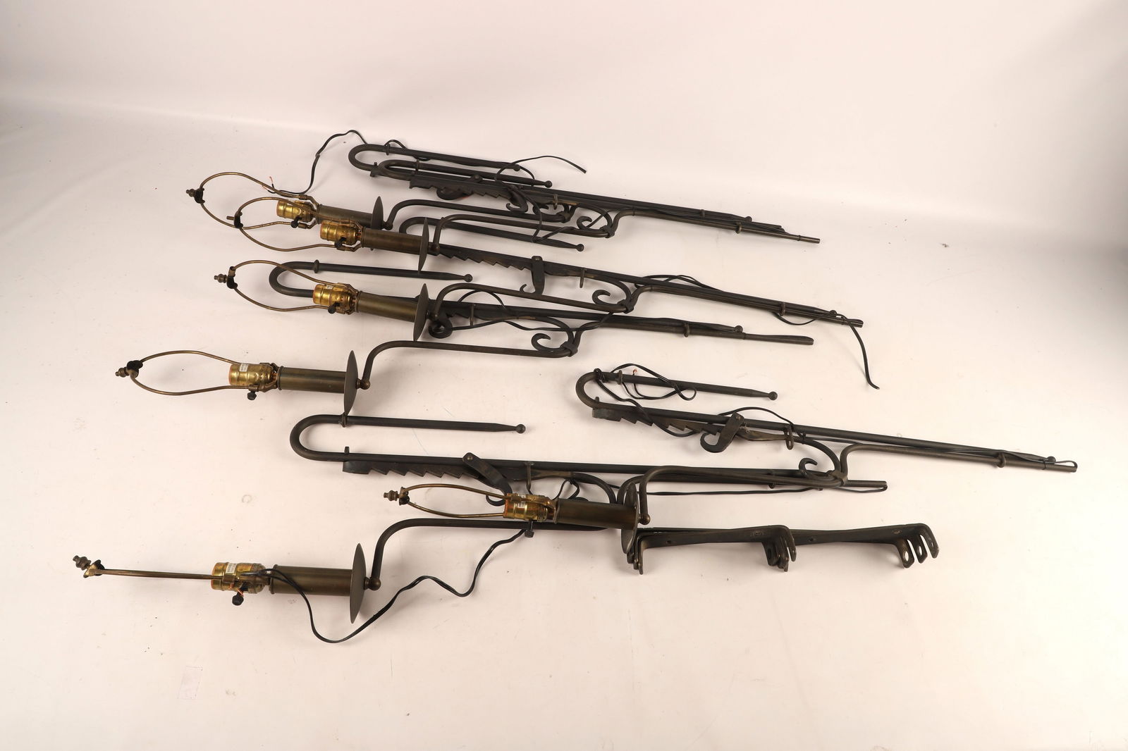 (6) Wrought Iron Trammel Candle Lamps (1 of 2)