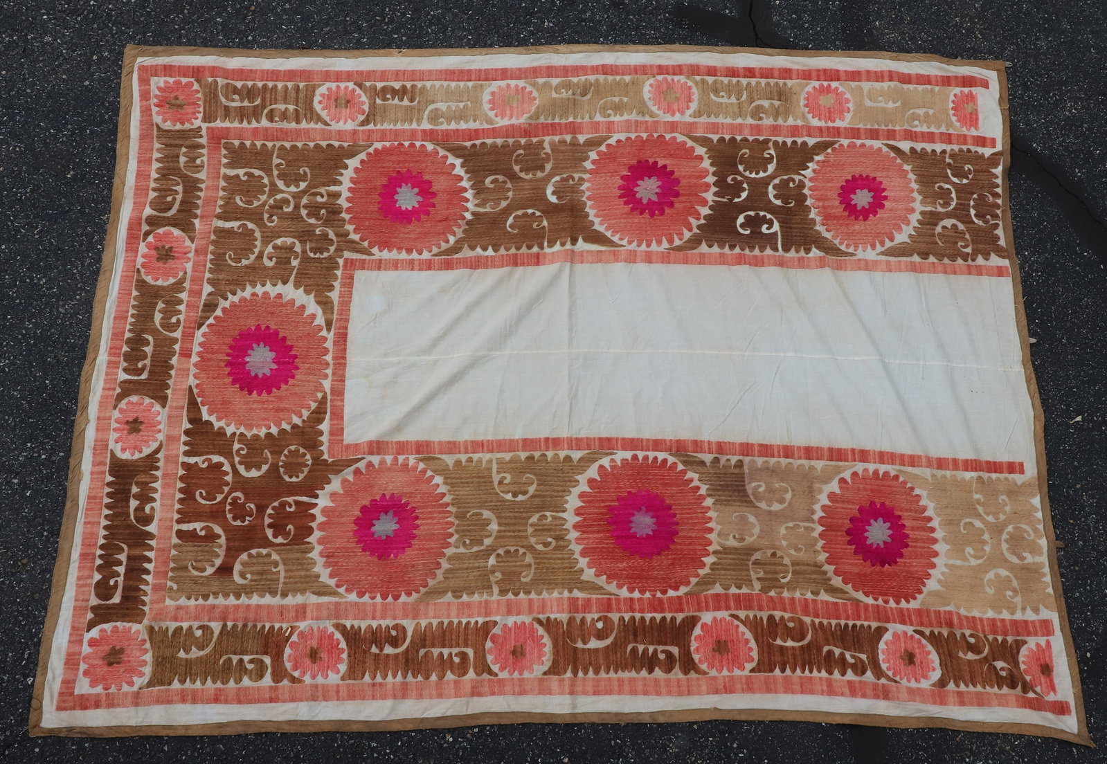 Embroidered Suzani: Embroidered suzani, 68" x 90"