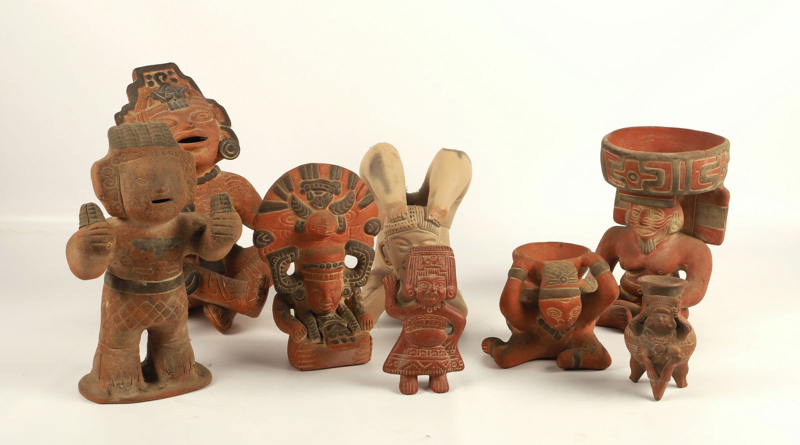 (8) Mexican reproduction pottery figural items (1 of 6)