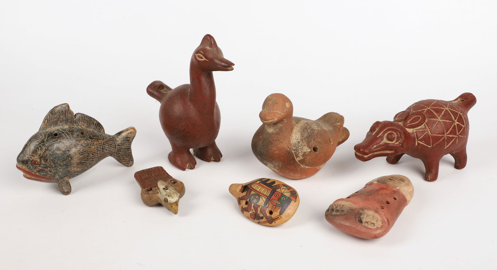 (7) South American pottery ocarinas (1 of 4)