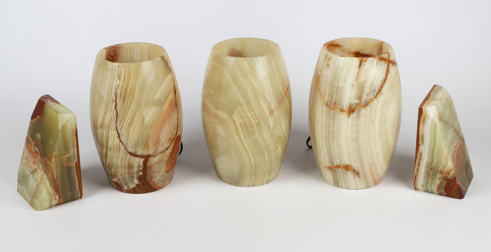 (3) Onyx stone lamps & bookends (1 of 3)