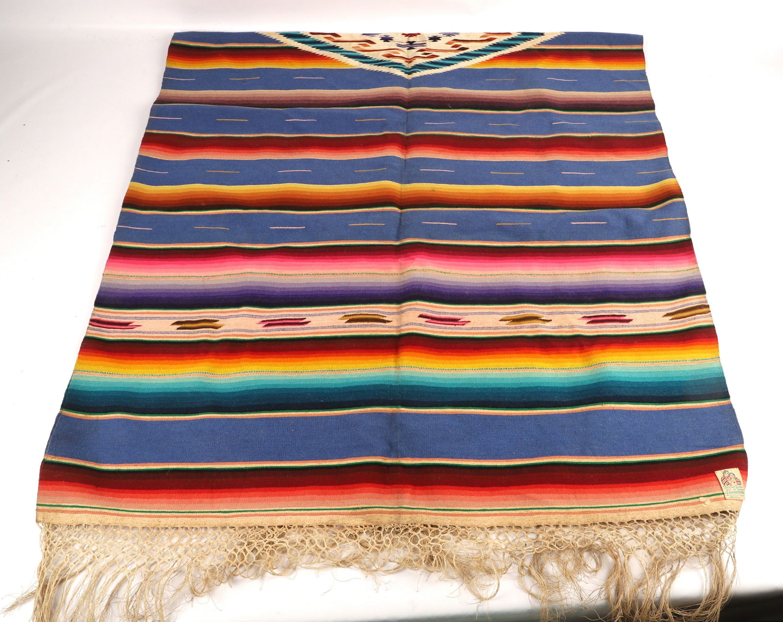 Mid 20th C Mexican sarape signed JL Legorreta (1 of 4)