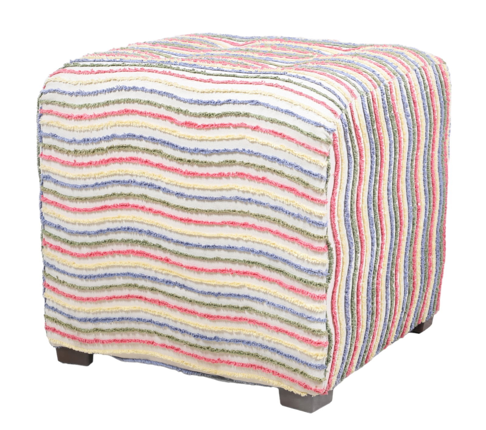 Contemporary upholstered tufted footstool (1 of 2)