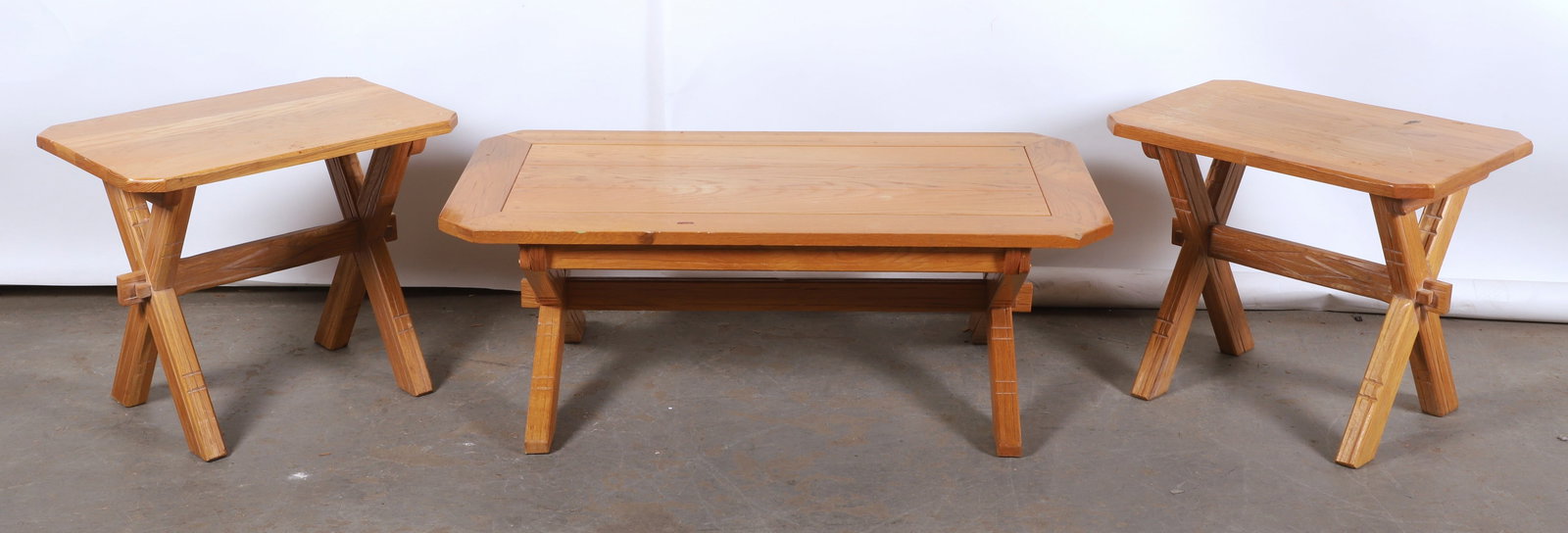 Lot of (3) A. Brandt ranch oak tables (1 of 4)