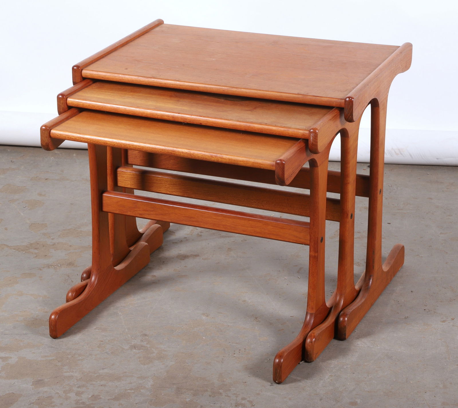 Nest of  (3) Danish modern side tables (1 of 5)