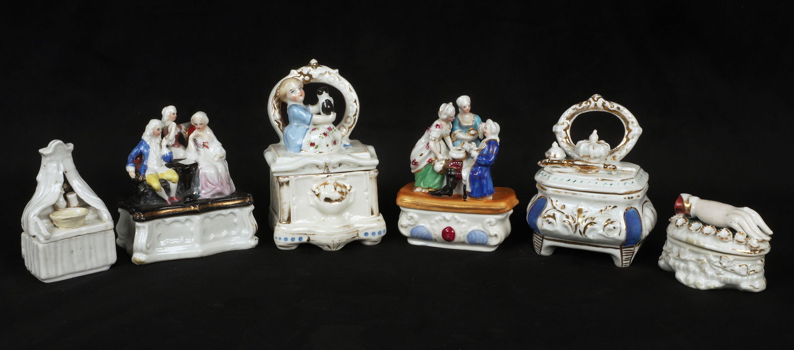 (6) Victorian porcelain fairing boxes (1 of 7)