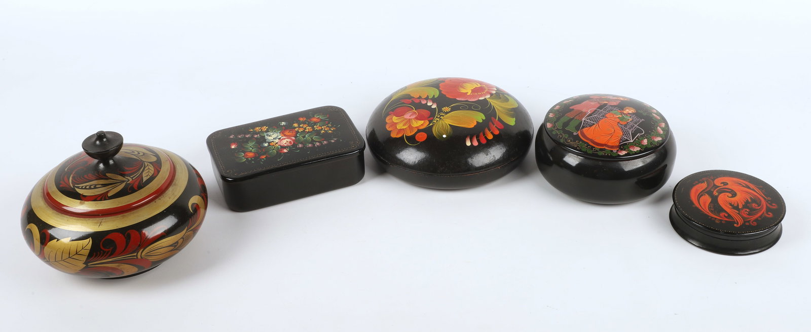(5) Russian lacquer boxes (1 of 6)