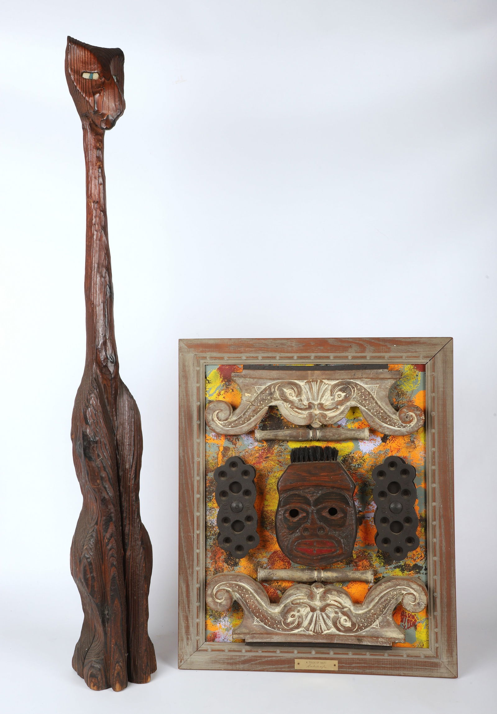 (2) Pieces of carved wood art (1 of 7)