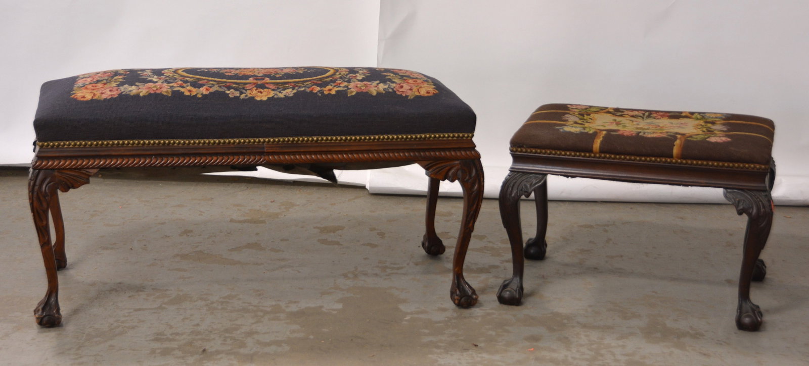Lot of (2) Chippendale style benches (1 of 12)
