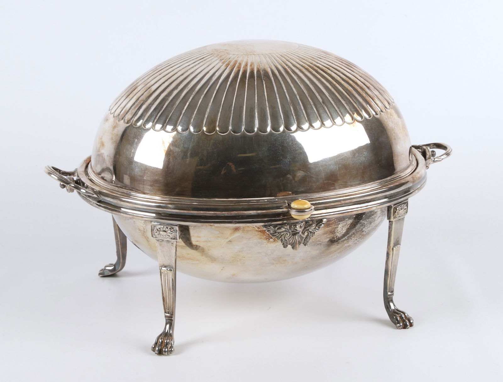 Silver plate dome top revolving bun warmer (1 of 8)