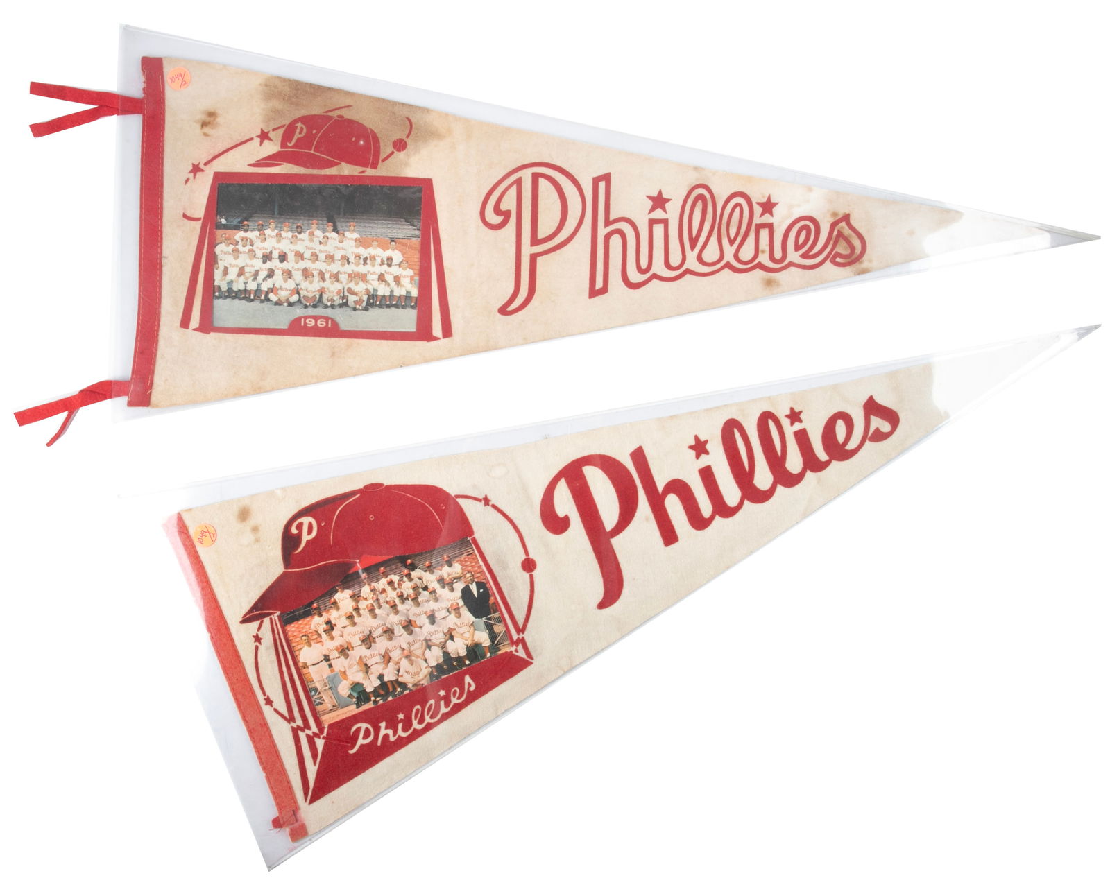 Philadelphia Phillies 1960 & 61 Picture Pennants (1 of 3)