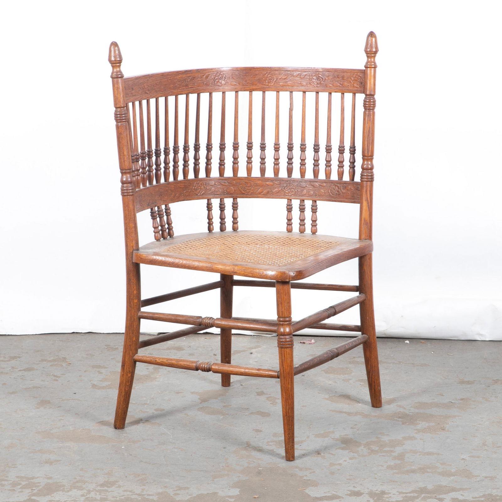 Oak pressed back corner chair (1 of 3)