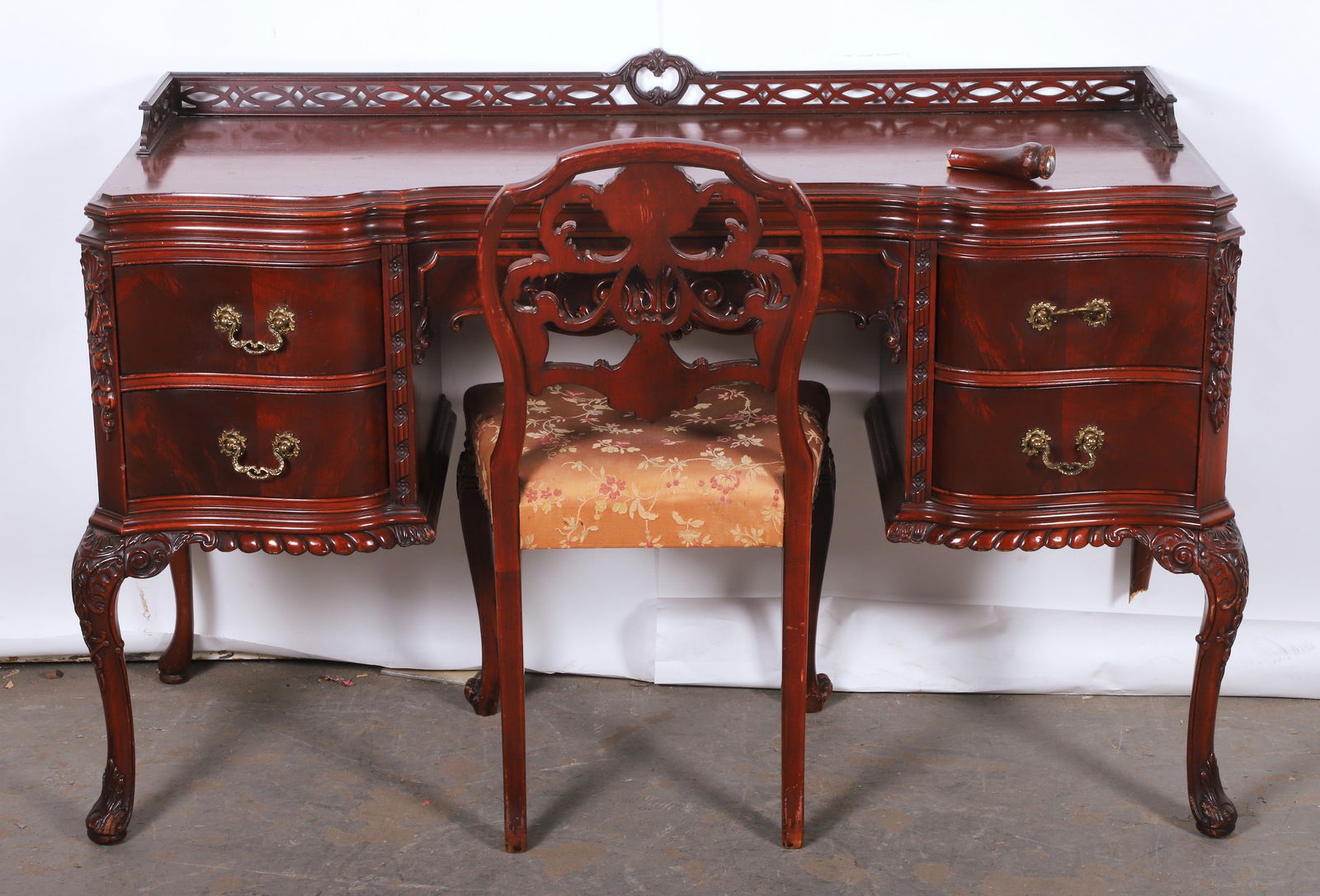 Mahogany vanity desk with chair (1 of 9)