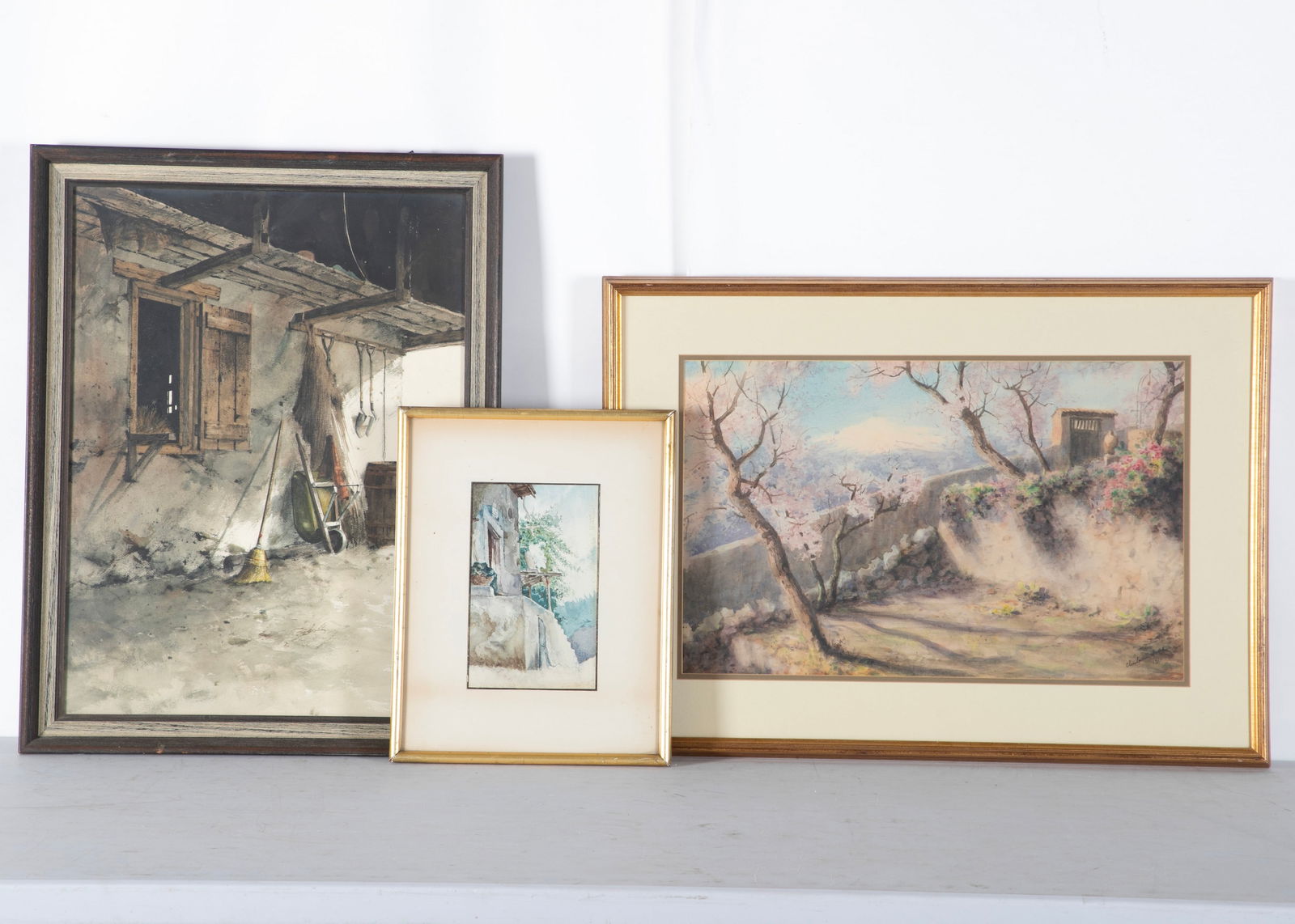 (3) Framed Watercolor Paintings (1 of 9)