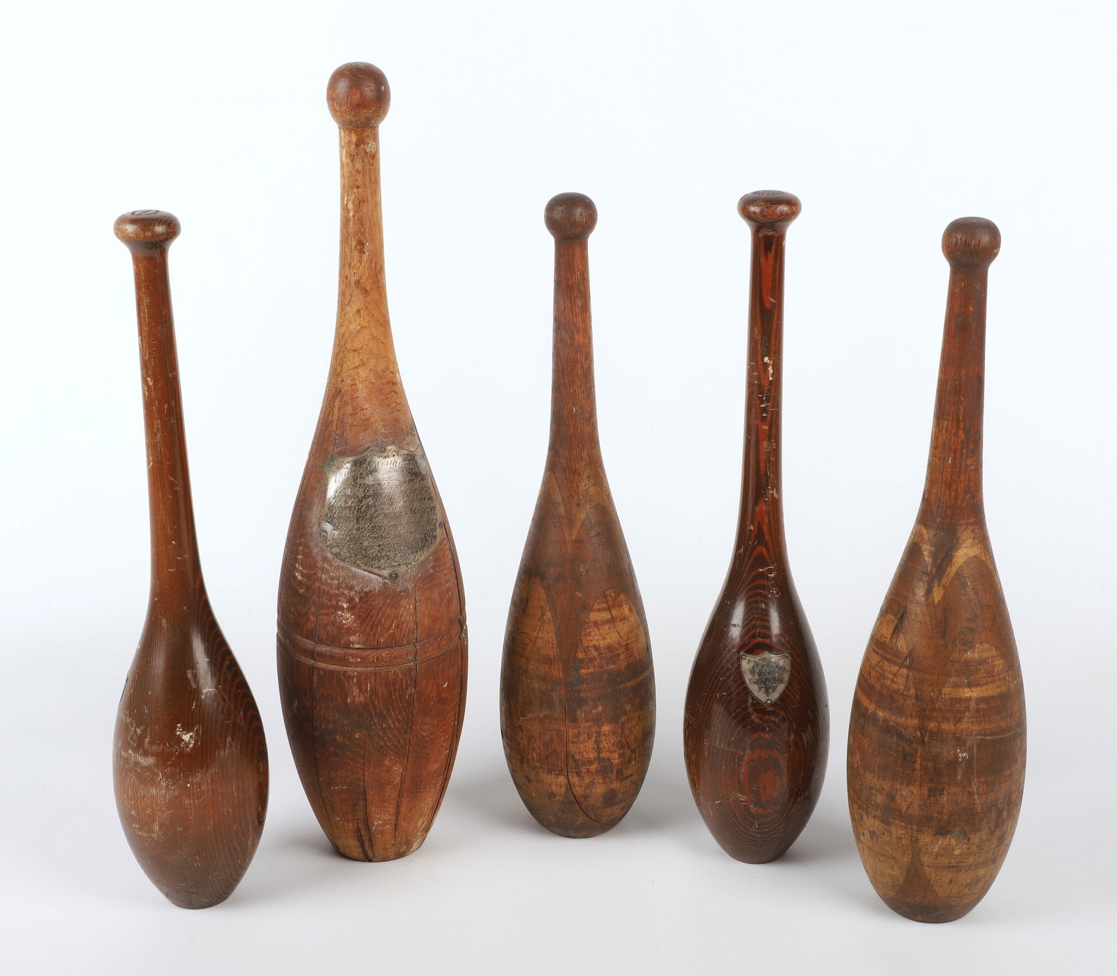 (2) Pair + 1 antique Indian clubs (1 of 5)