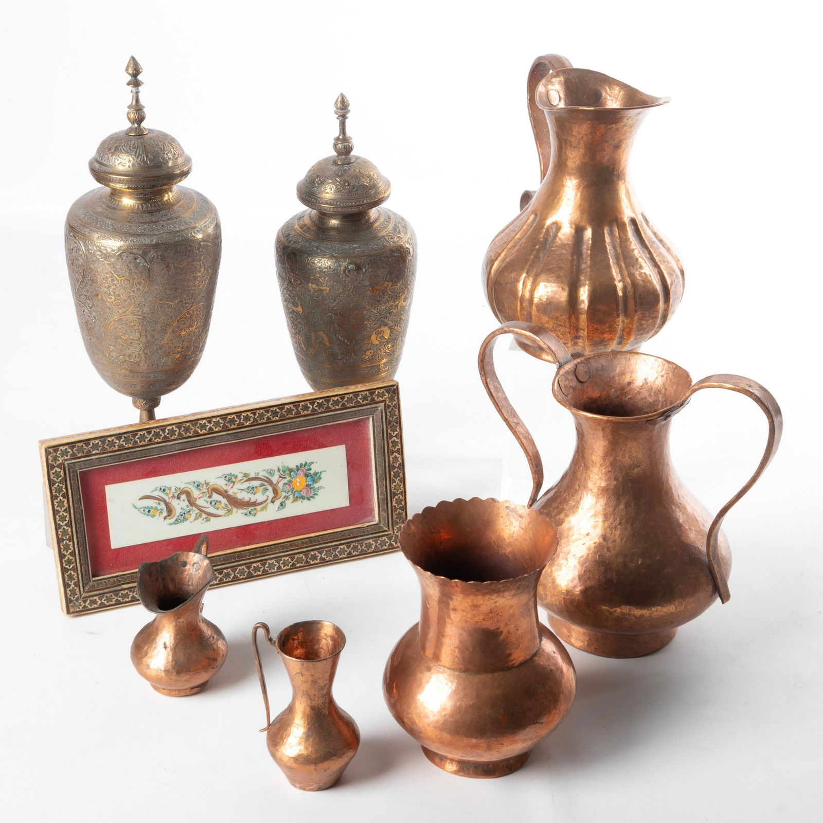 Indian brass and copper vessels and painting (1 of 8)