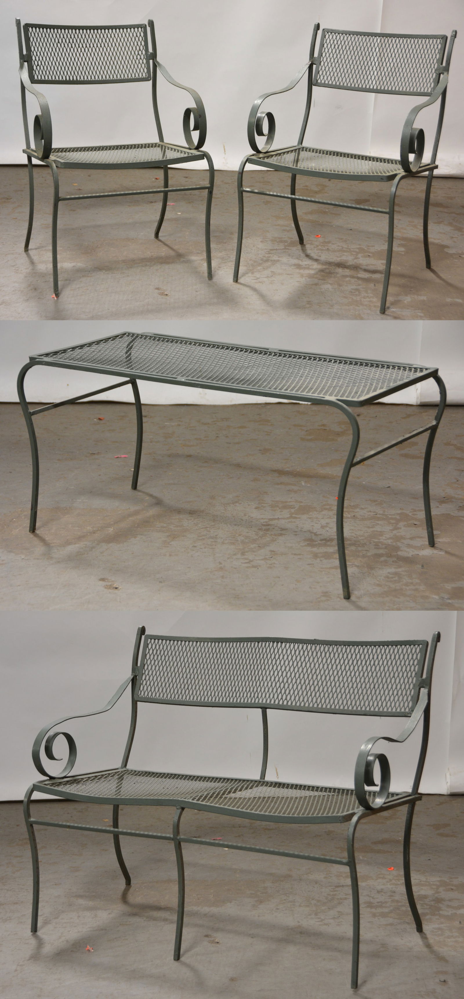 Lot of (4) pieces Salterini style outdoor furniture (1 of 8)