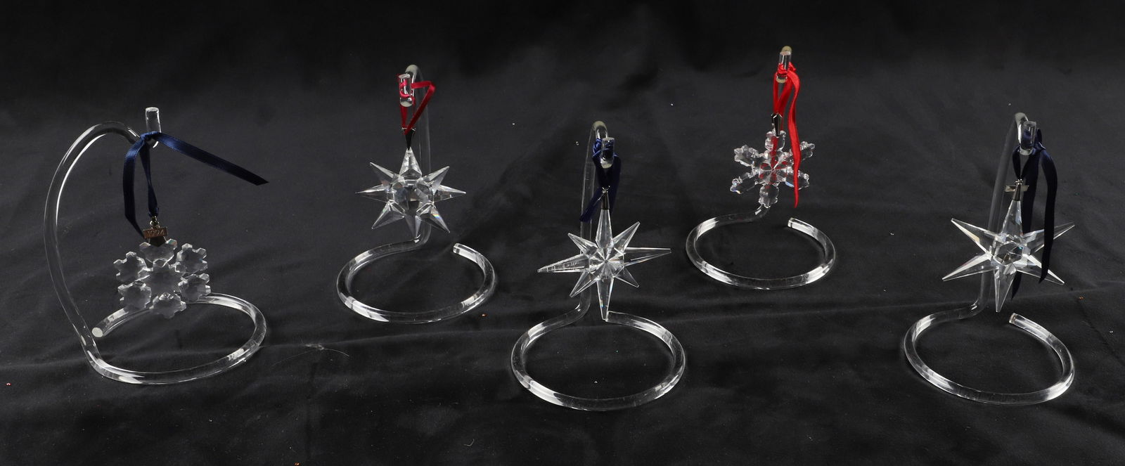 (5) Swarovski crystal snowflake Christmas ornaments (1 of 1)