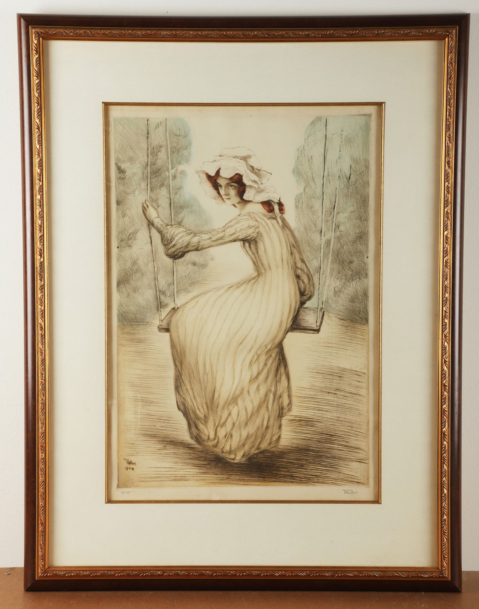 Alfredo Muller Etching "L'Escarpolette" (1 of 4)